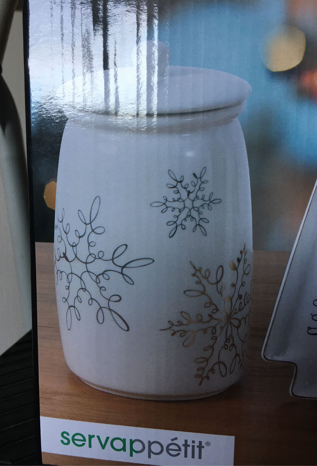 2 pc servappetit holiday design cookie jar and candy dish