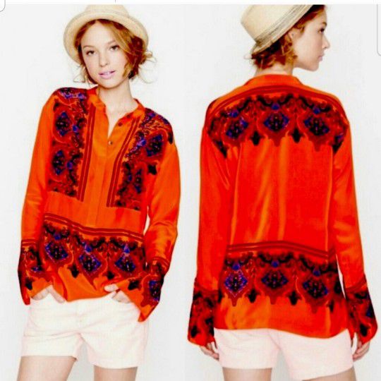 Crew Paisley Dervish Tunic Red Blouse