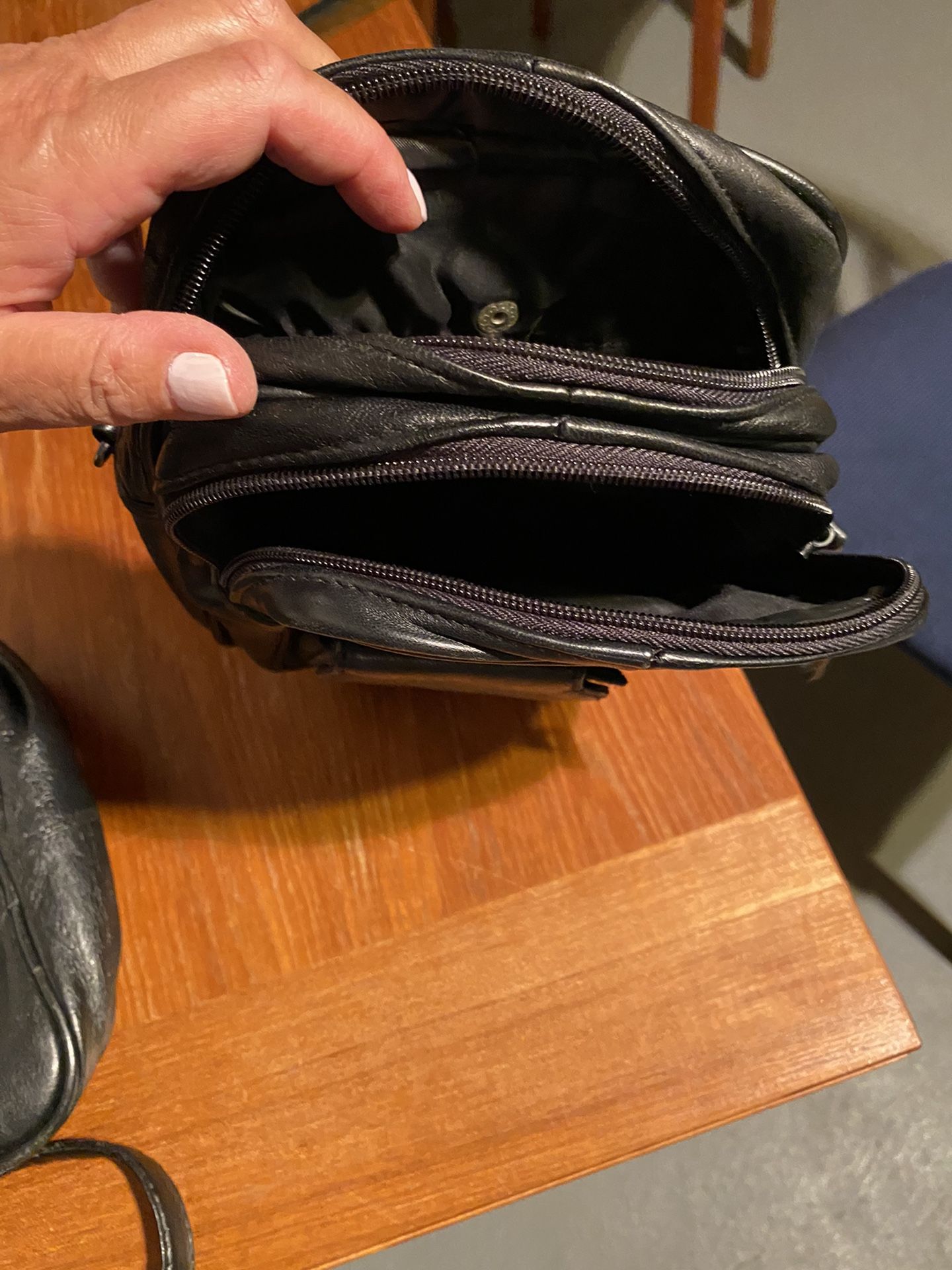 Two (2) Men’s Leather Messenger Bags Black