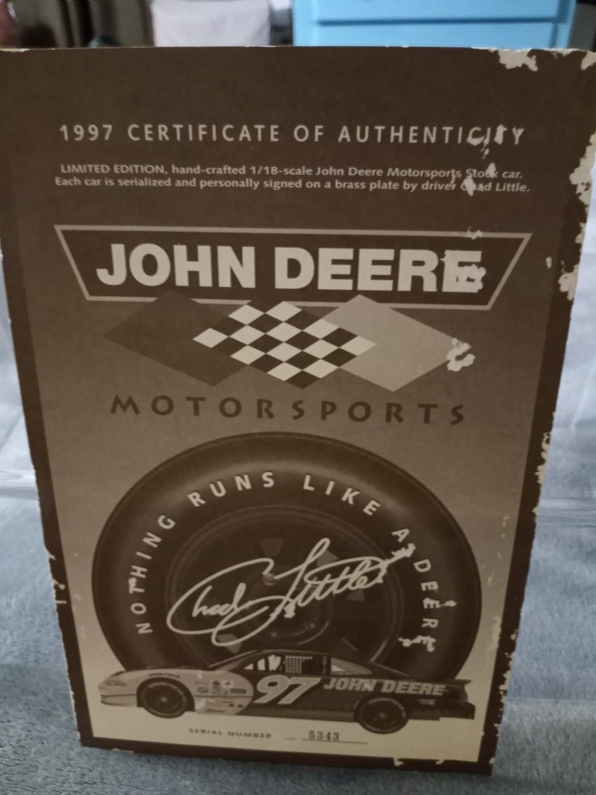 1997 Limited Edition Hand Crafted 1/18th Scale John Deere Motorsports Stock Car