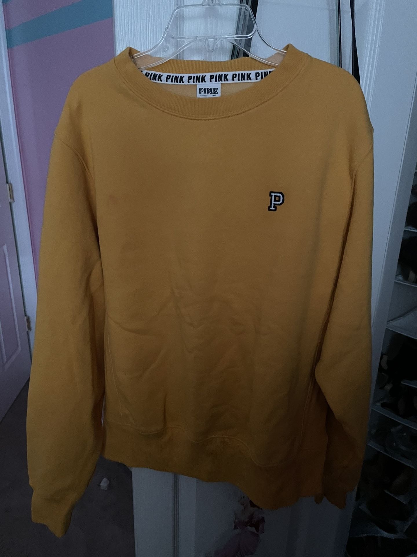 PINK Yellow Sweatshirt