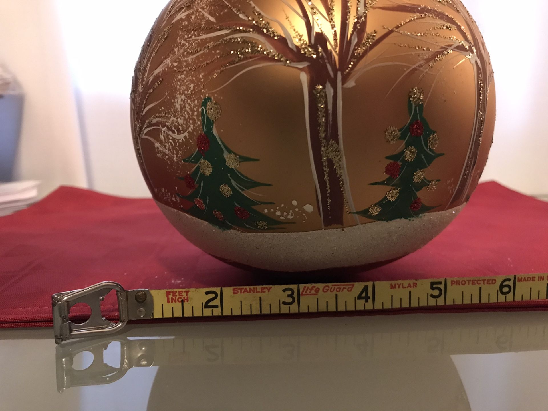 Giant Decorative Hand Made Christmas Ornament Trees and Snow