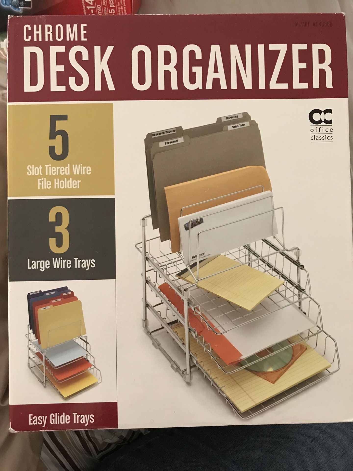 Chrome desk organizer, brand new/never used, never opened!
