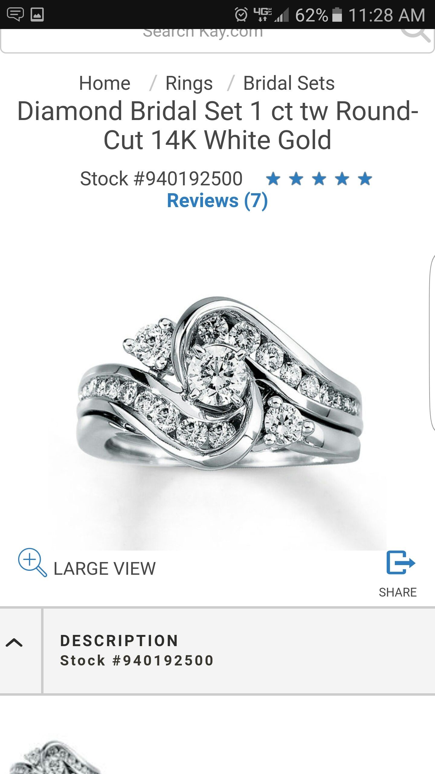14 CT white gold wedding band set
