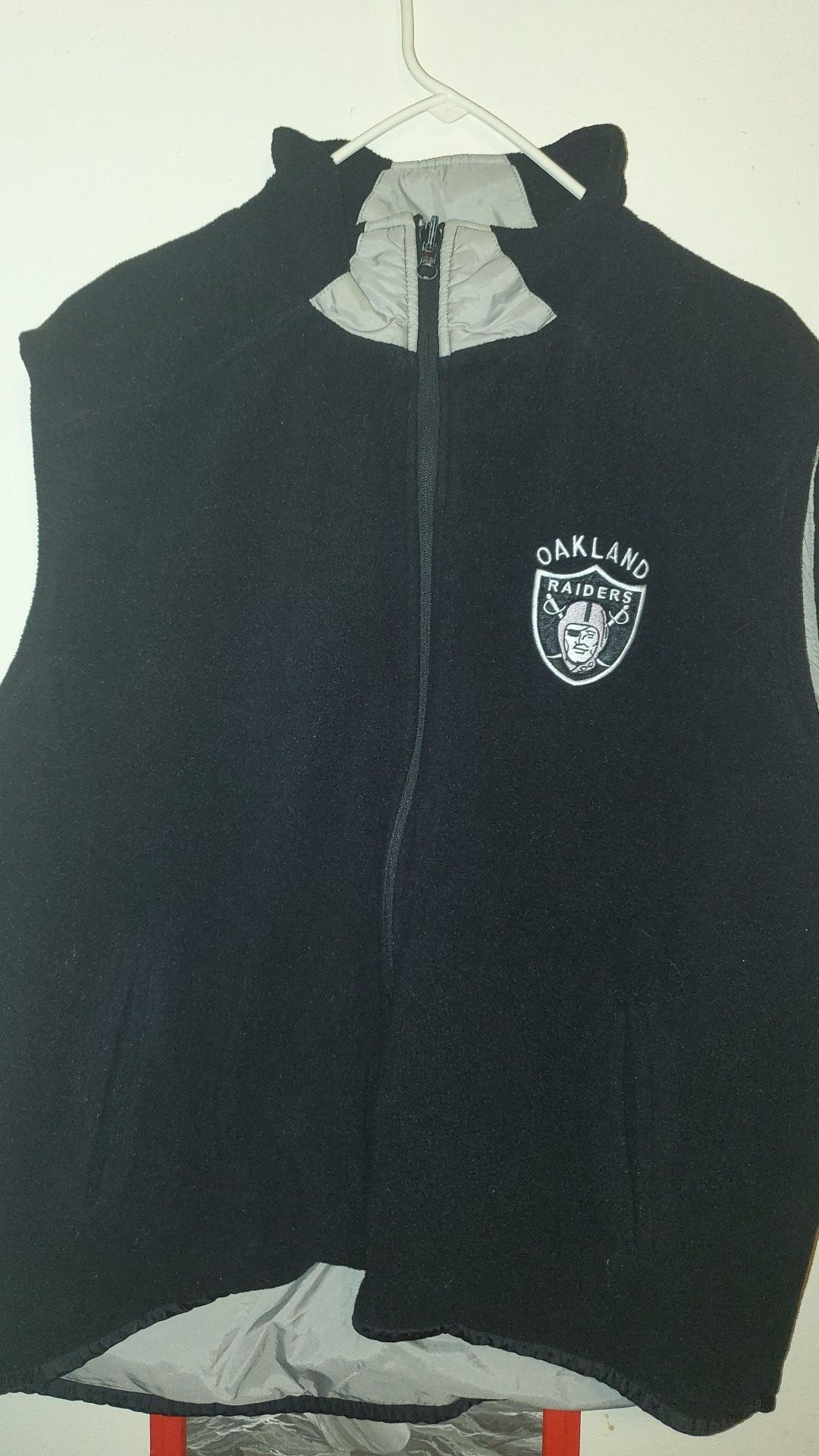 Vintage retro Oakland Raiders vest Reversible Black to Gray
