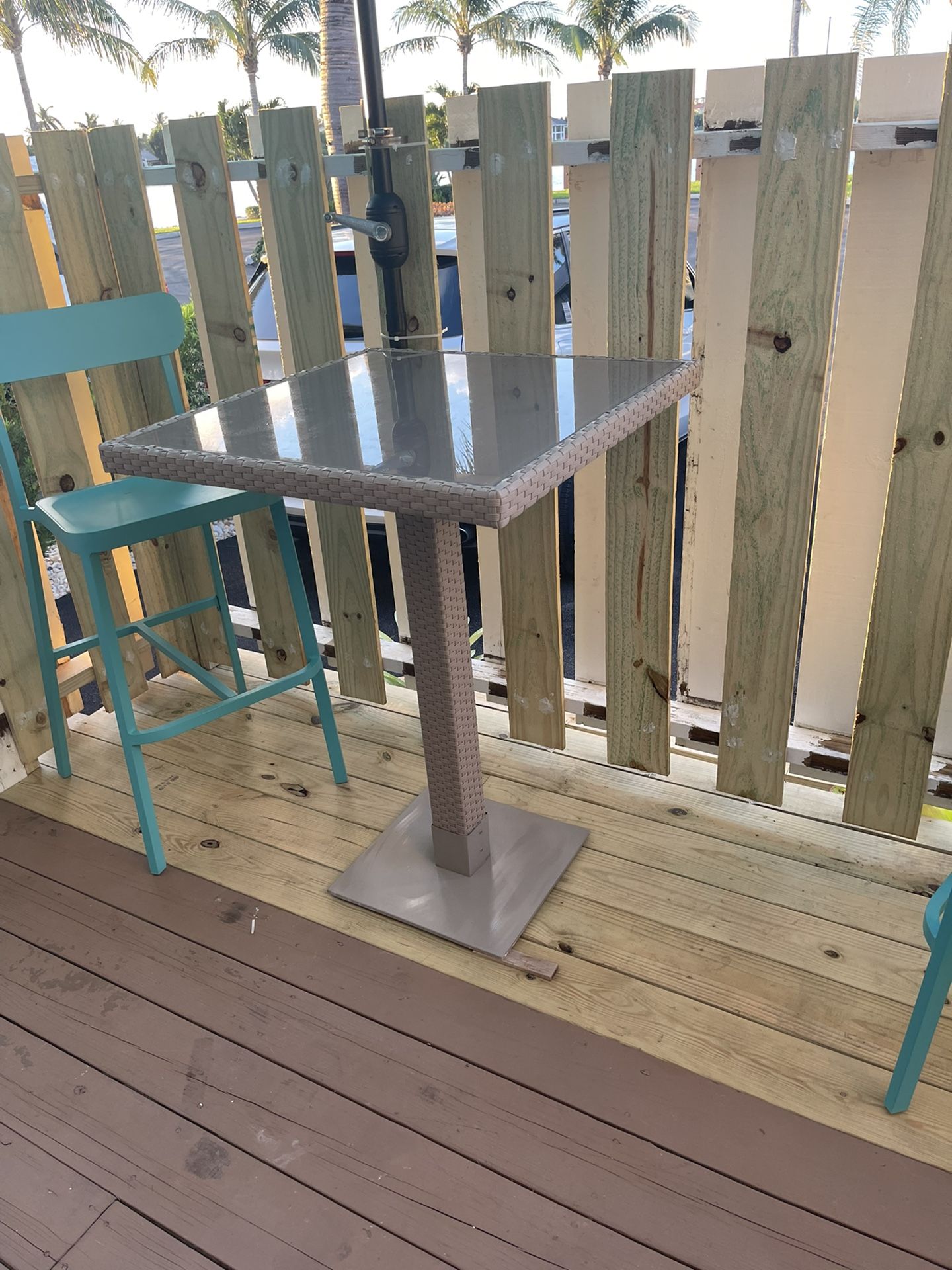 Outdoor Wicker Bistro Table Libson