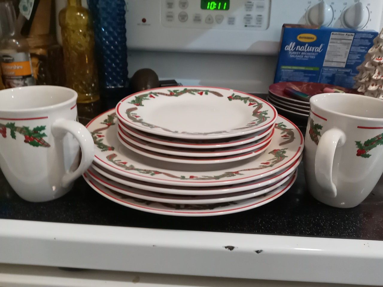 Christmas wreath dish set
