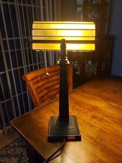 Stained Glass Banker's Lamp Desk Lamp  Thumbnail