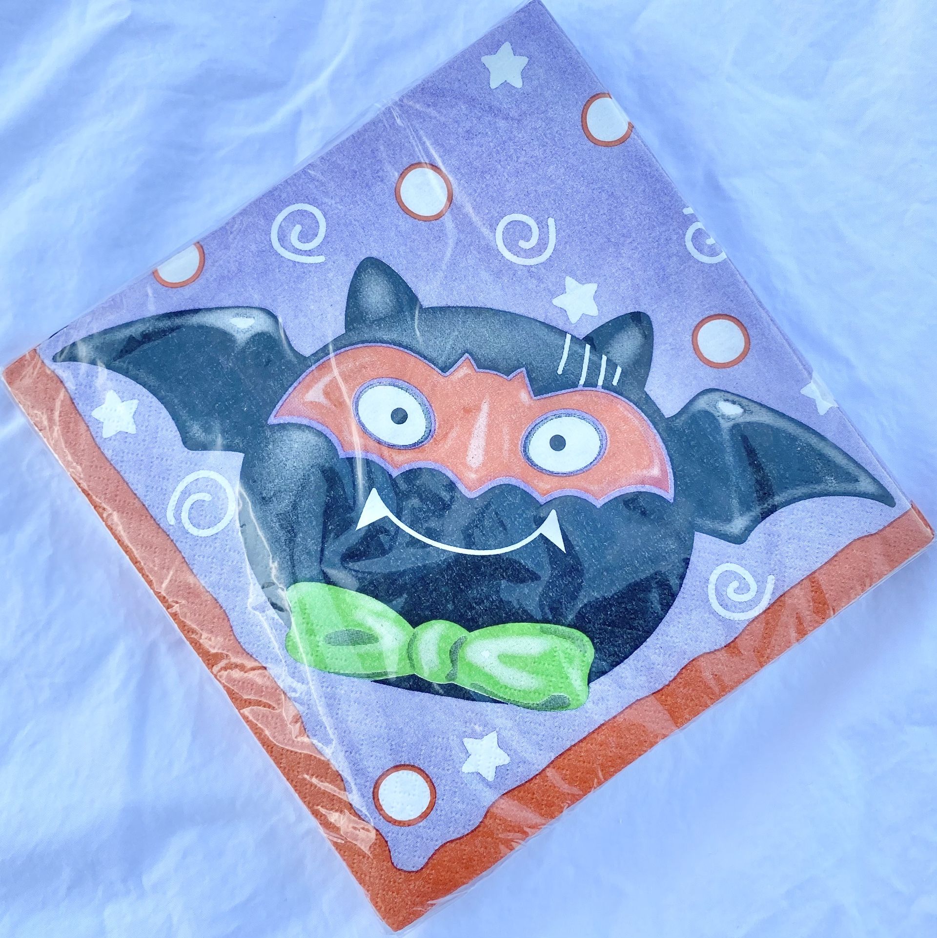 Vintage Lot Jo-Ann Halloween Bat Floating Tea Light Candle Pack (15) & Napkins $20 OBO