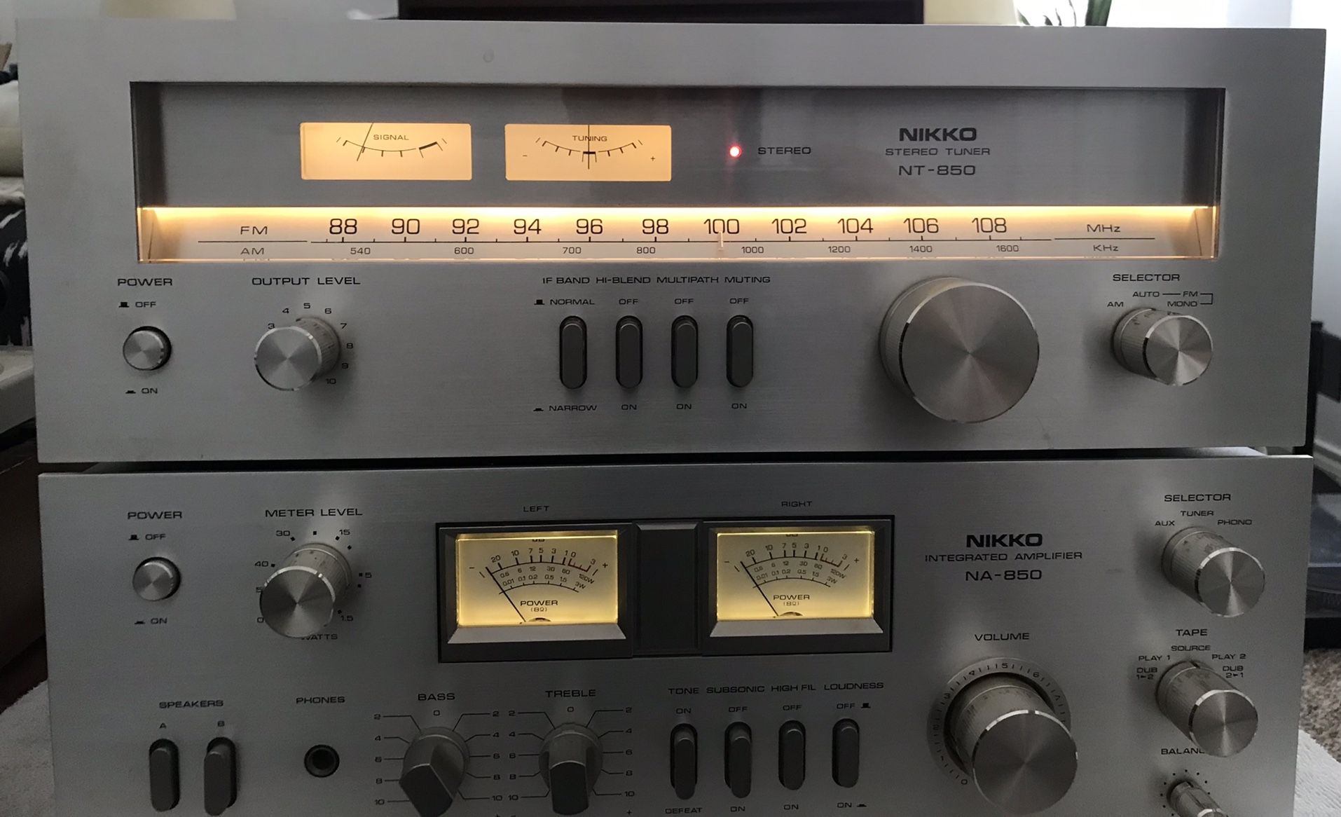 Vintage Nikko NA-850 Integrated Stereo Amplifier + NT-850 Tuner