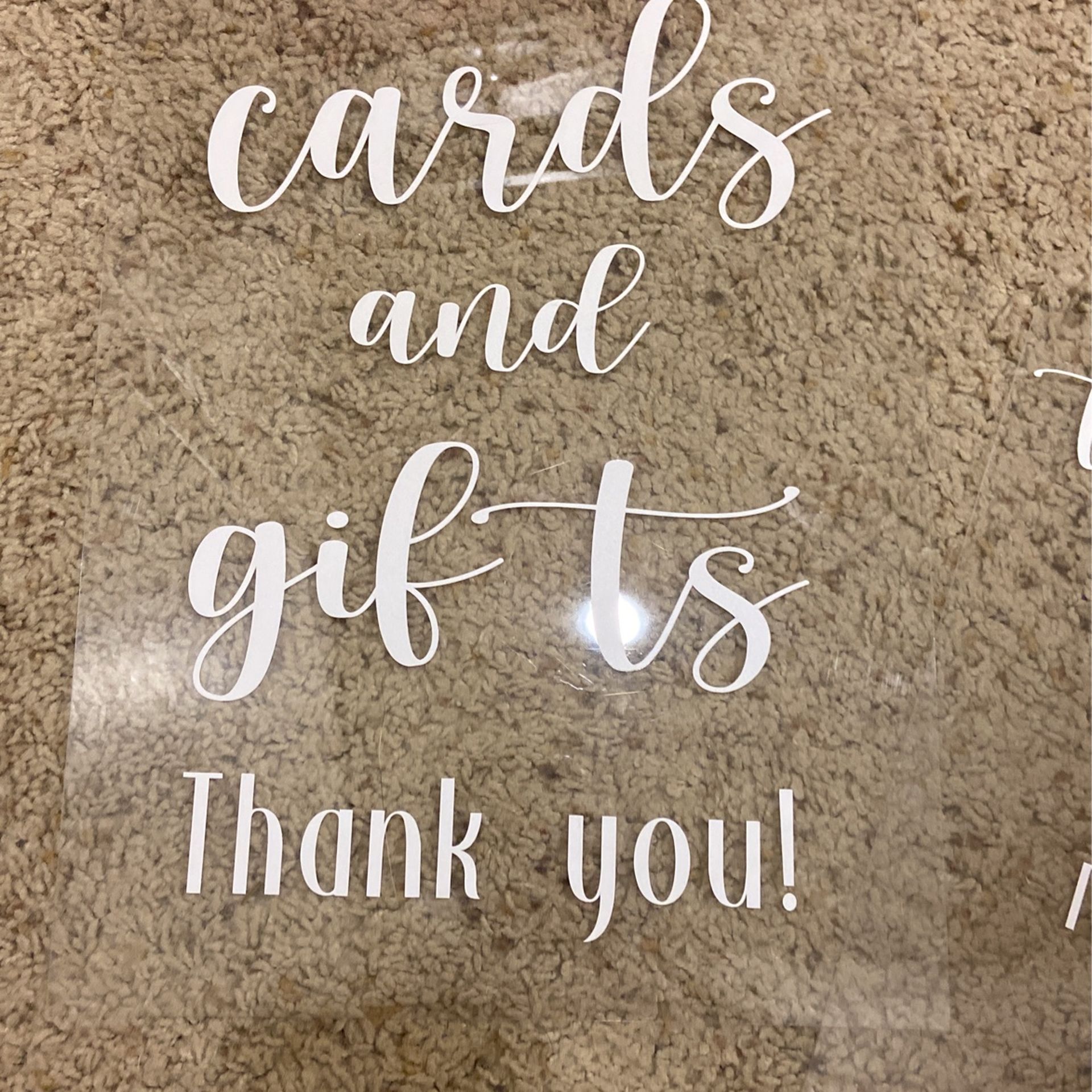 Acrylic Wedding Signs ($15 Each)