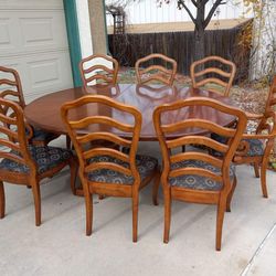 Wooden Table And 8 Chairs,  Thumbnail