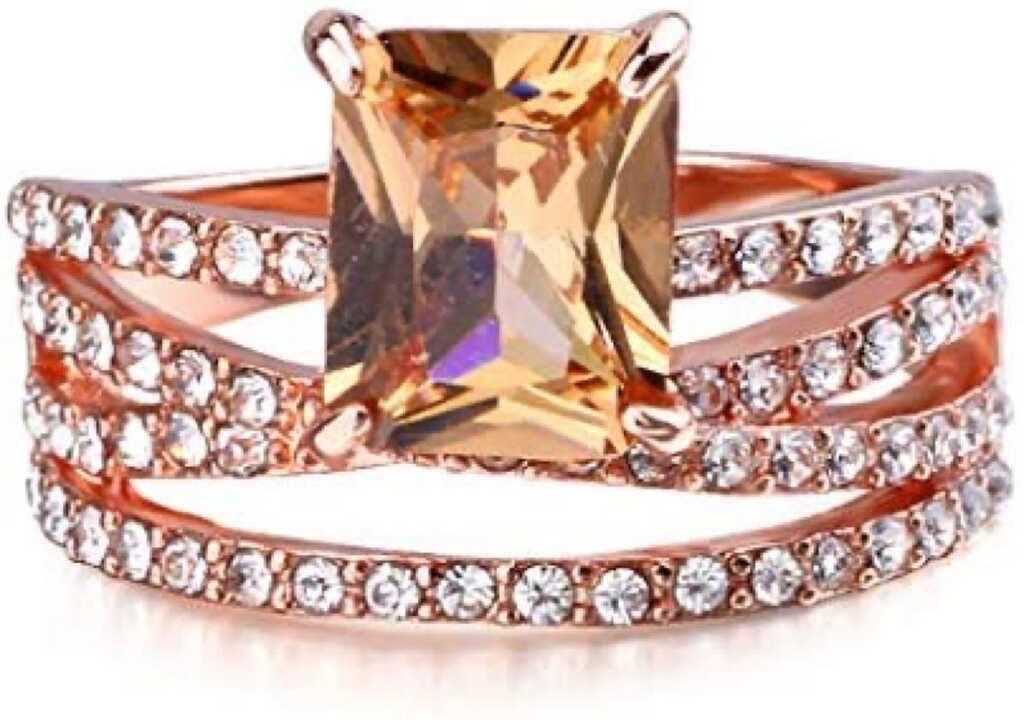 Rose Gold CZ Engagement Wedding Ring Size 7 NWOT