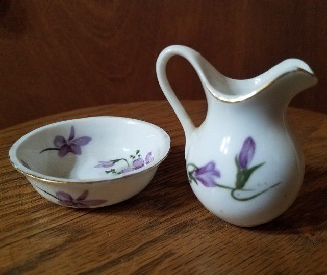 Minature Pitcher and Bowl set by Hammersley