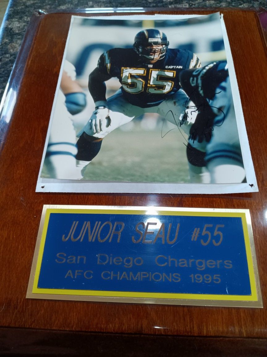 Junior Seau Autographed Plaque