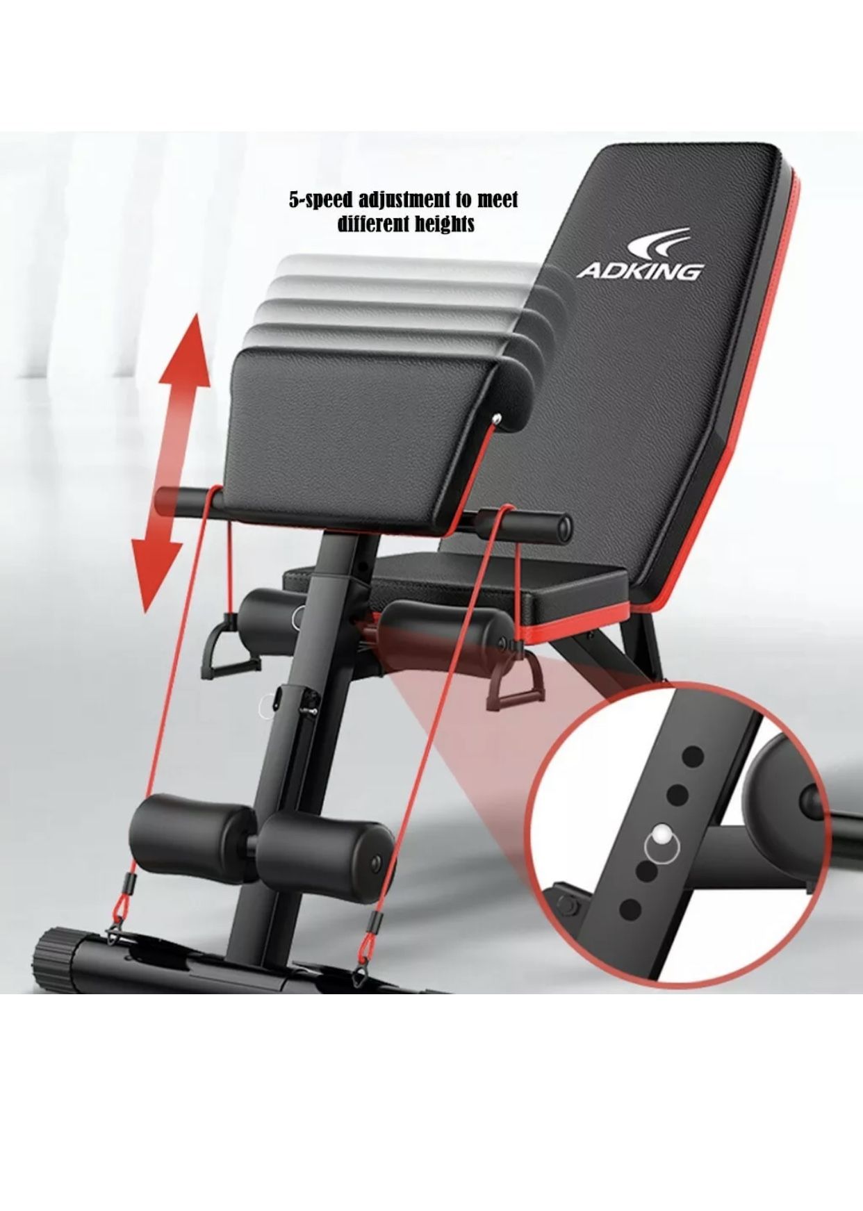 Weight Bench Adjustable Strength Training Exercise Bench for Full Body Workout A