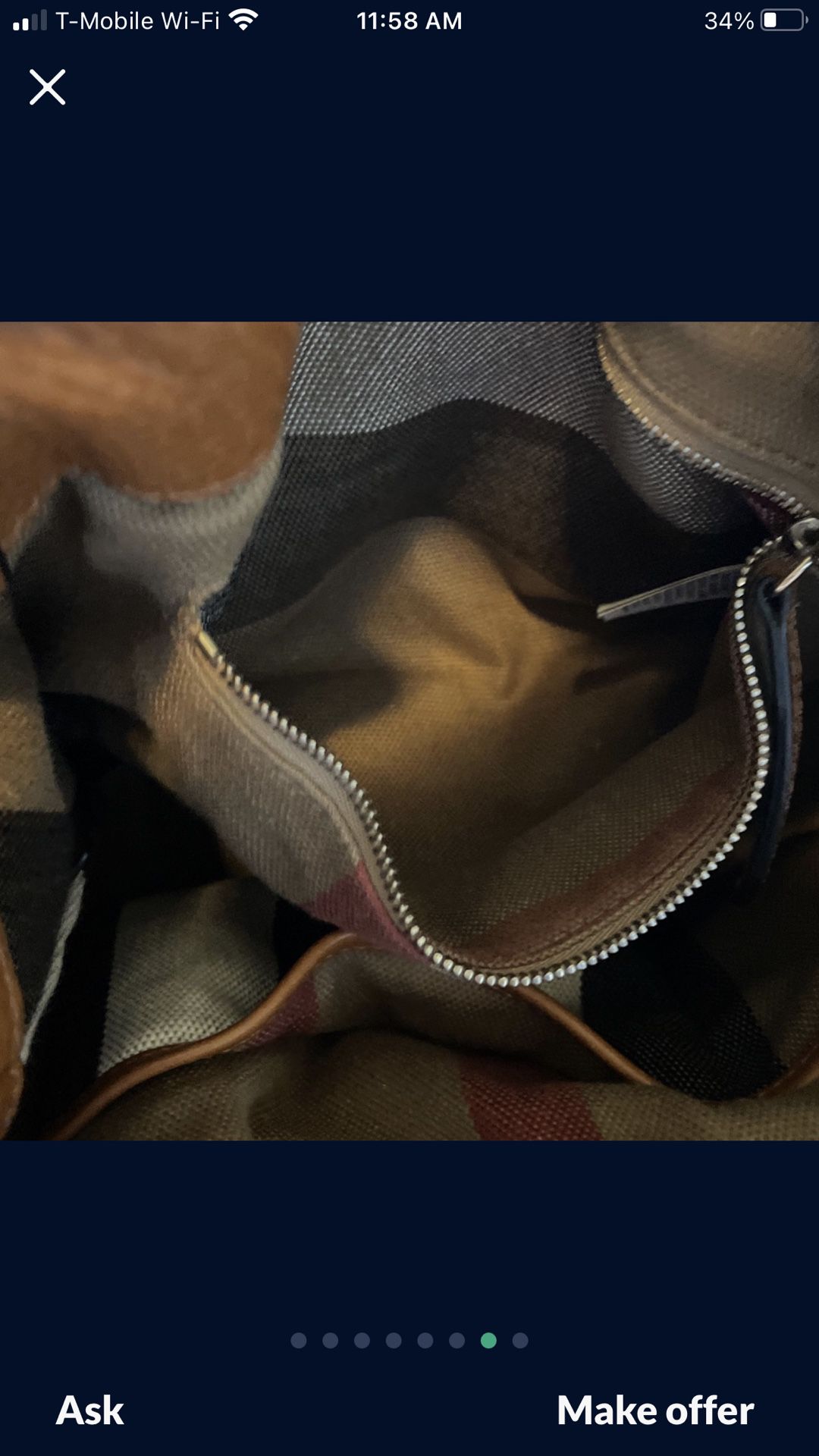 Small Maid Tote  100% Authentic  Saddle brown Burberry 