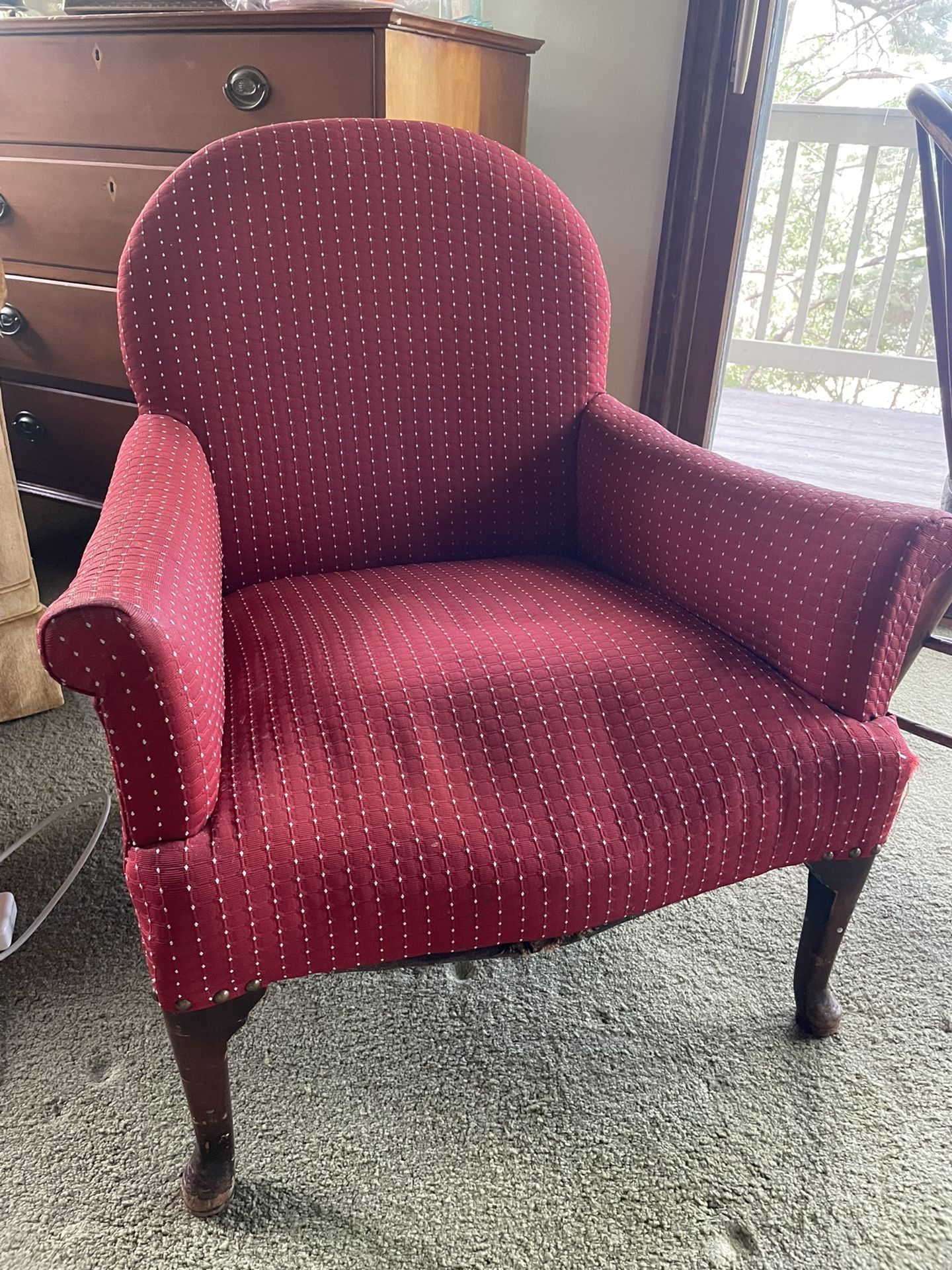 Red Fabric Sofa