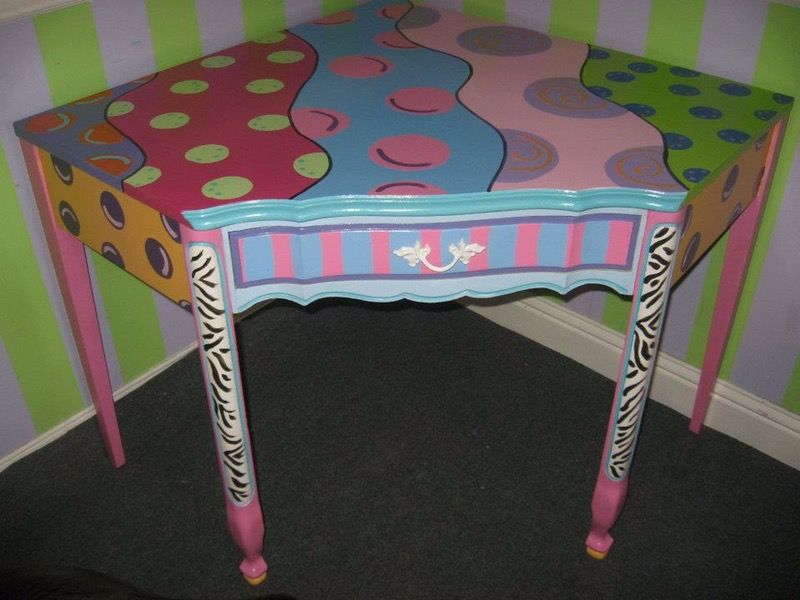 Corner Desk- hand painted