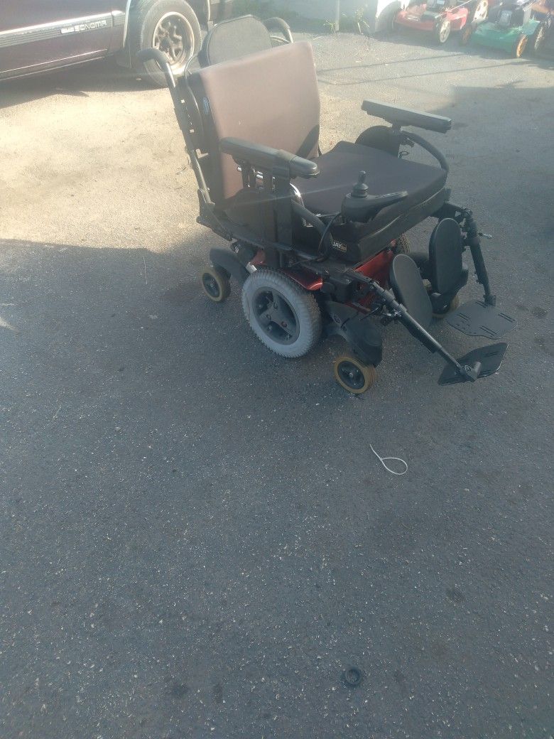 Mobility Chair, Quikie 715, Red Metallic, Extra Large, New Batteries, Adjustable Legs & Headrest, Adjustable Controller, 4 Speed Levels