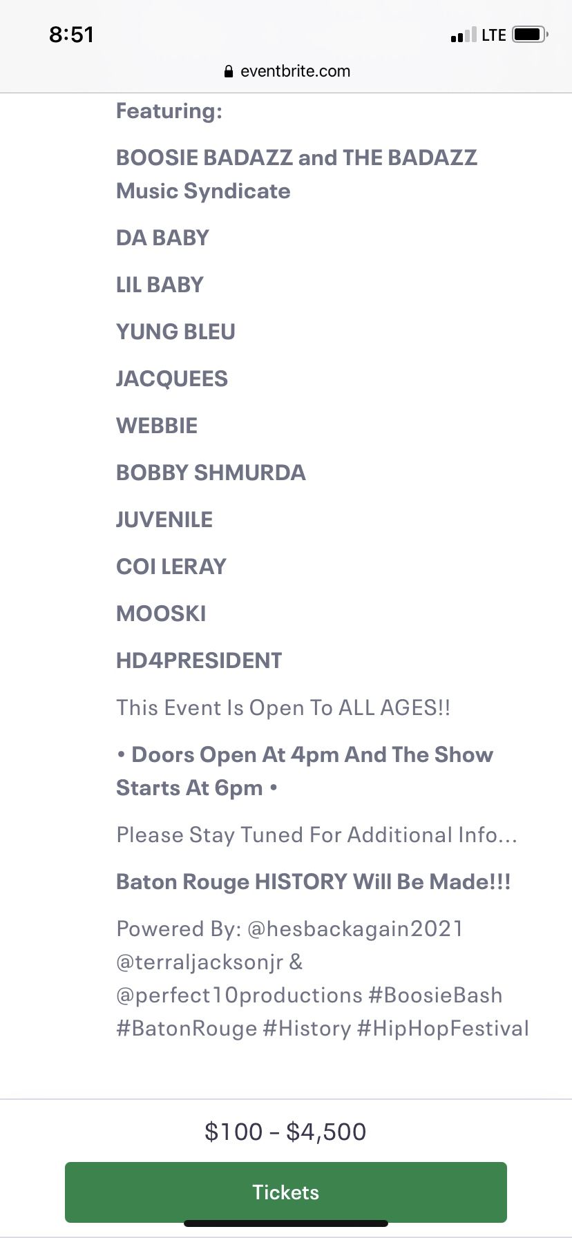 Boosie Bash Tickets 8/28