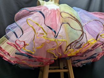Vintage Rainbow Crinoline Petticoat Full Size XL Thumbnail