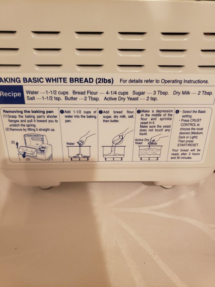 Zojirushi bakery bread maker supreme