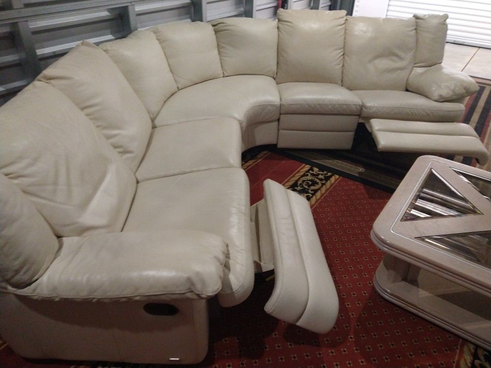 SOFA GENUINE 100% REAL LEATHER RECLINER MANUAL.. DELIVERY SERVICE AVAILABLE 🚚