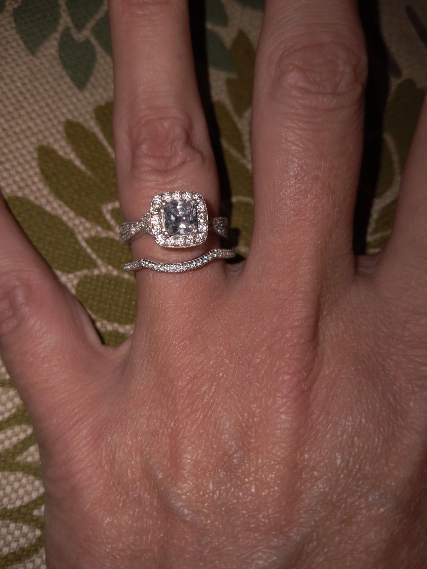 Sterling Silver Wedding Set