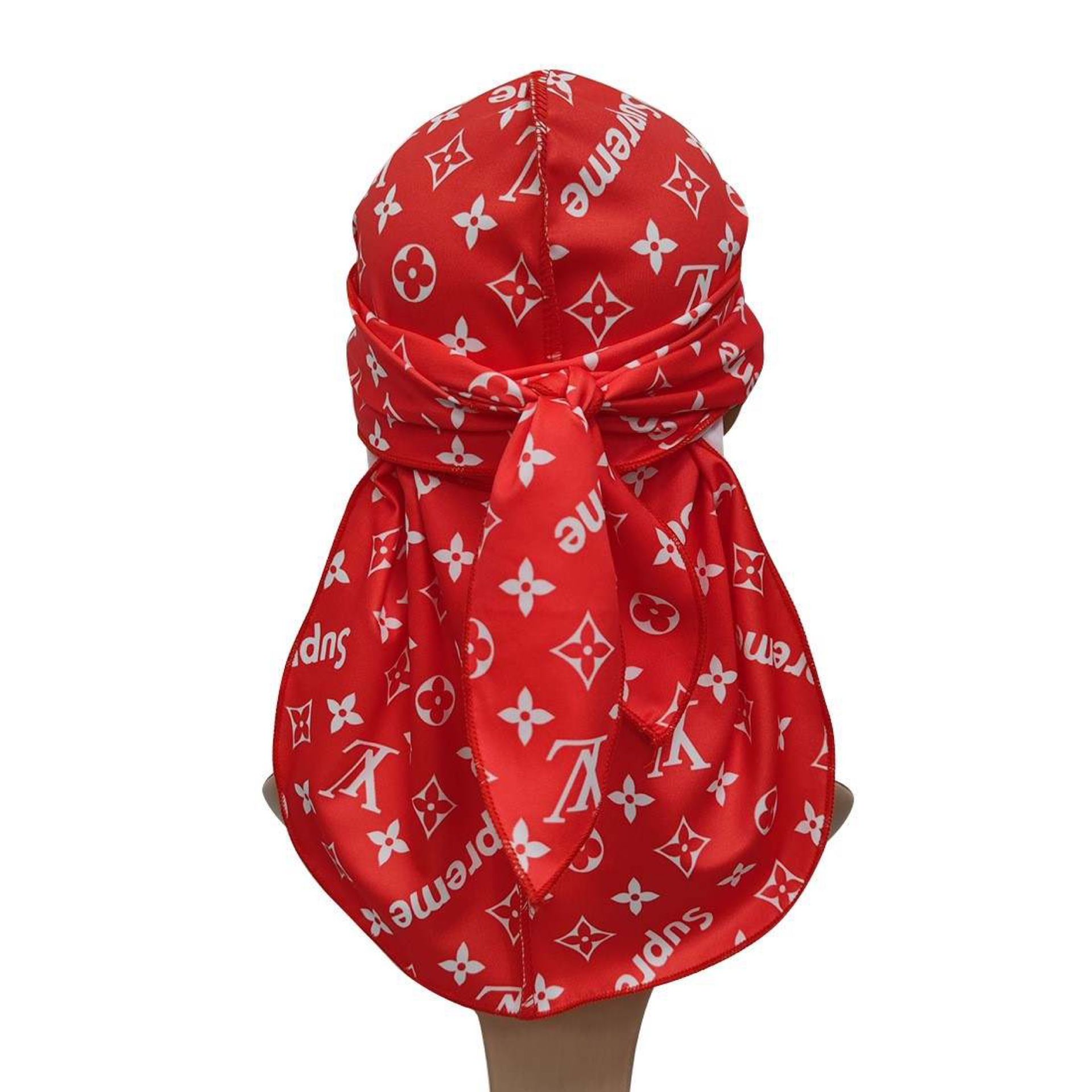Red Louis Vuitton / supreme Durag