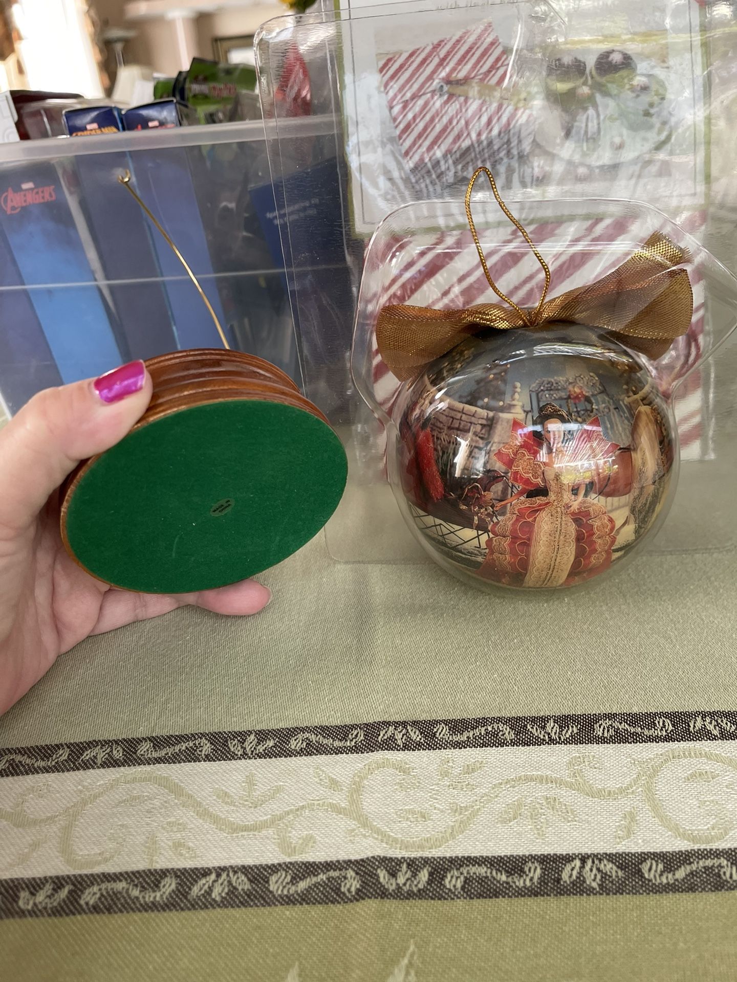 1996 BARBIE Decoupage Ornament with beautiful Free Stand