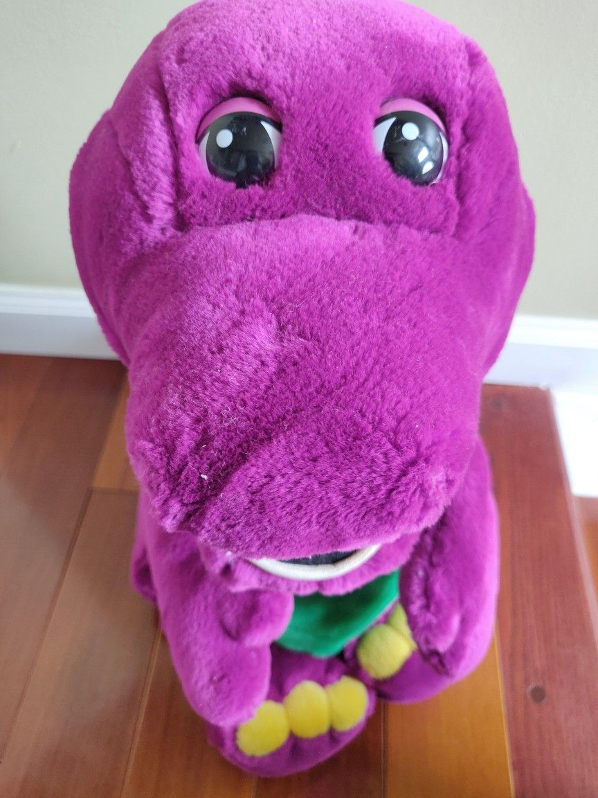 20" Barney Plush Toy 90s y2k PBS Show Purple Dinosaur Doll Kids Childrens Rare Vintage