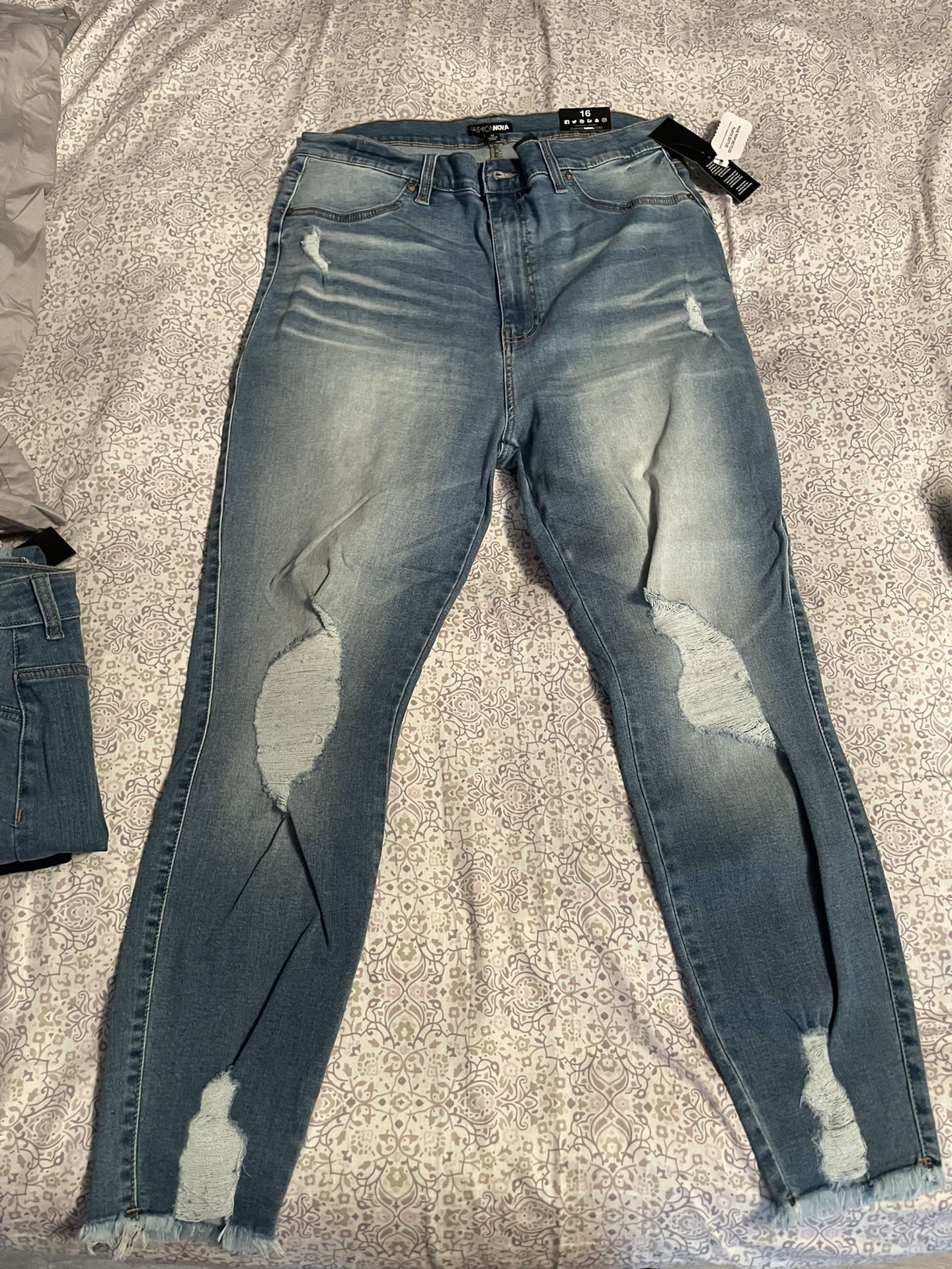 fashion nova ripped bum jeans
