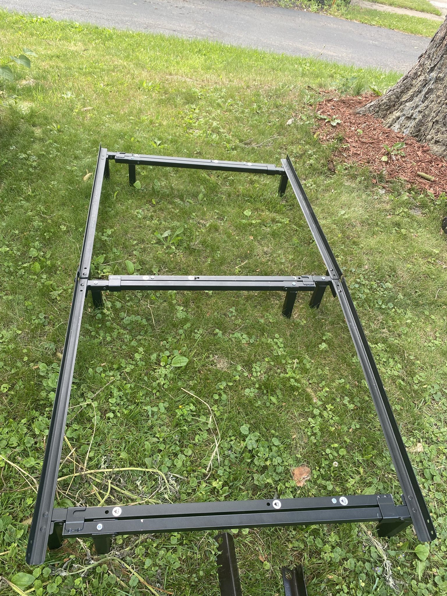 Adjustable bed frame, NWOT, $20. Shoes And boots, $5 a pair. Dog kennel with bed, $25
