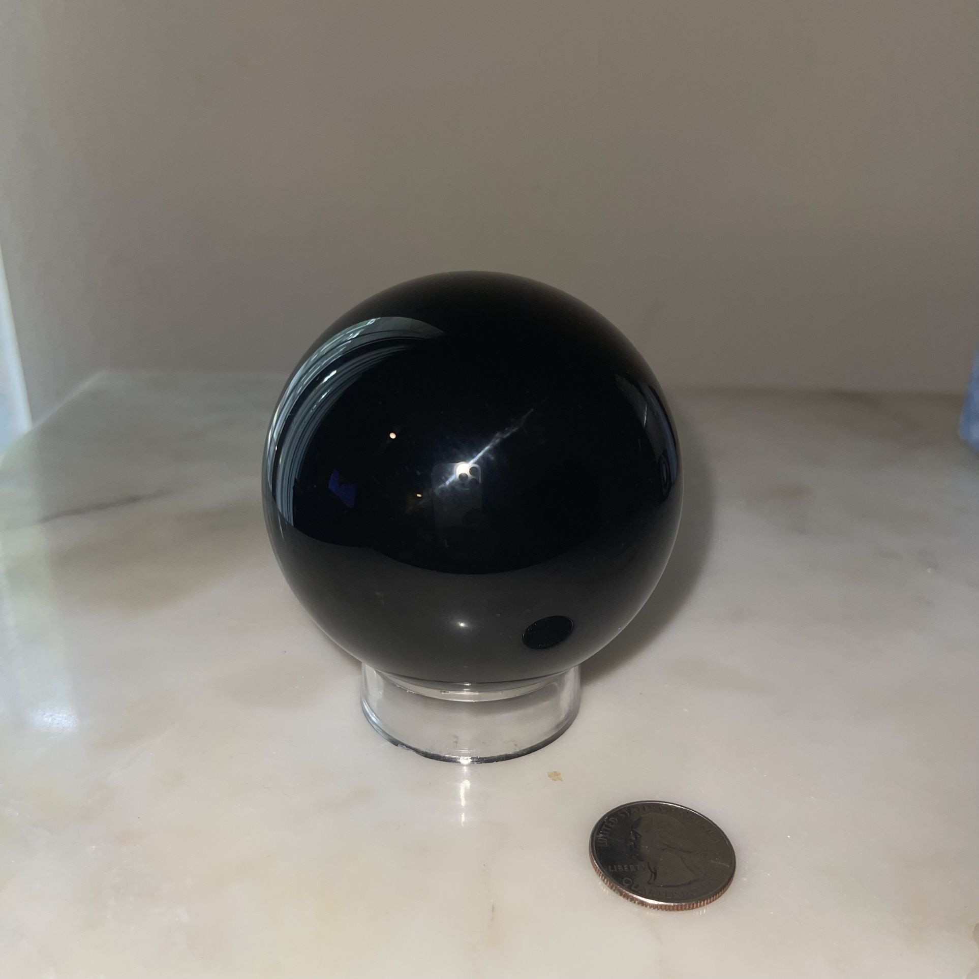 Large Black Obsidian Sphere