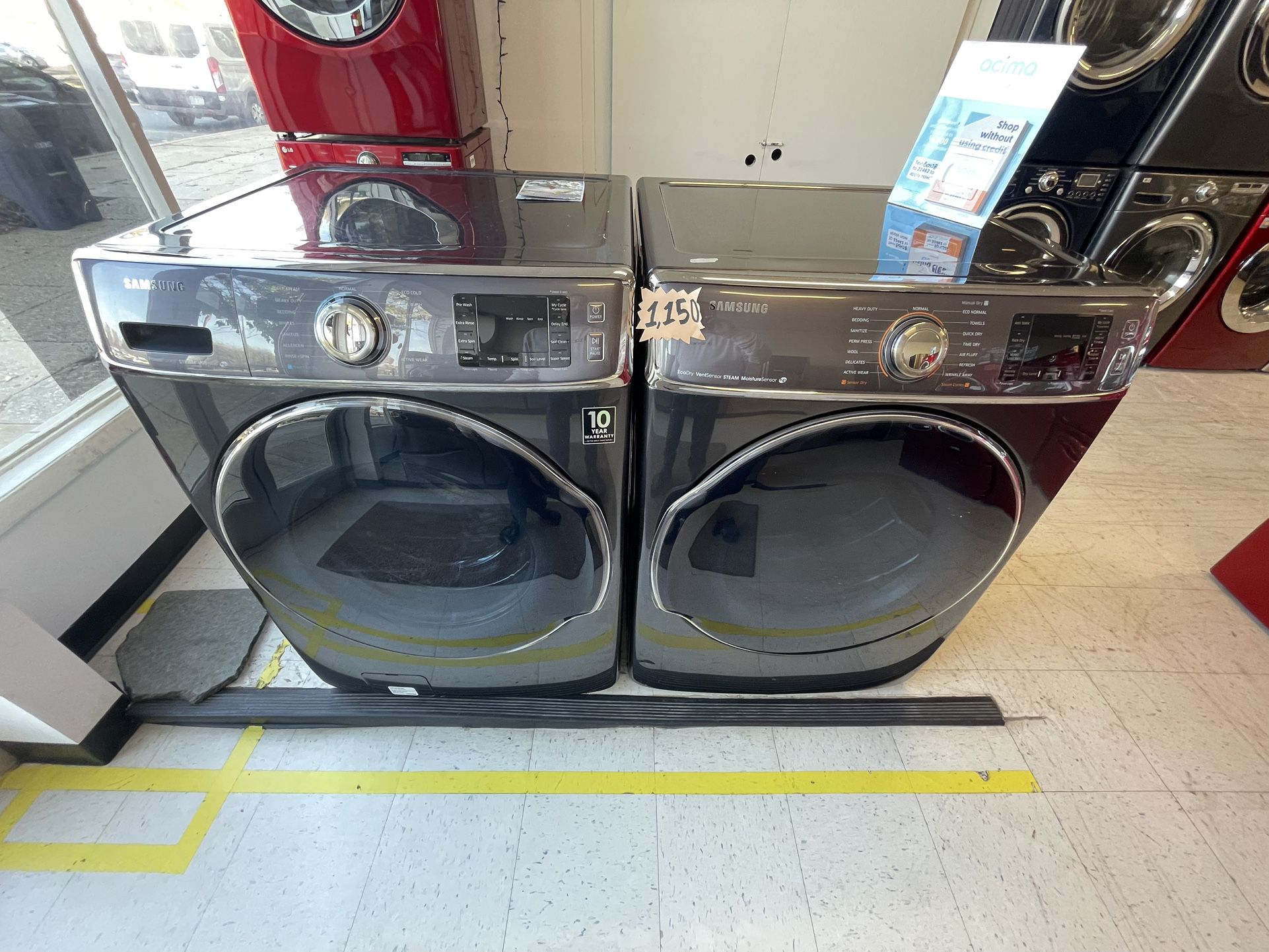 Samsung 30in Front Load Washer And Electric Dryer Set Used Good Condition With 90days Warranty 