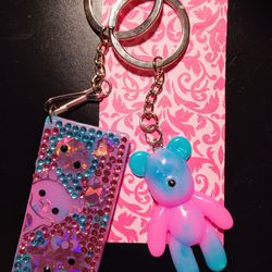 Light Blue & Pink Kawaii Keychain Thumbnail