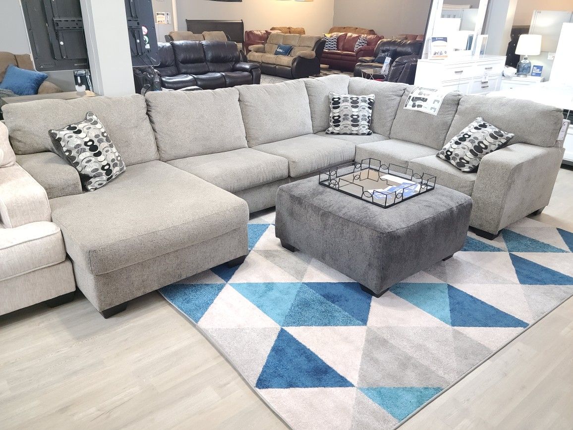 WOW !!! LARGE GREY ASHLEY SECTIONAL SOFA!!! 26 DOWN FINANCING NO