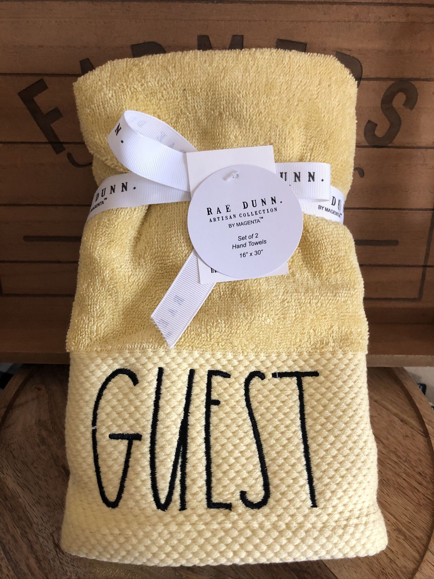 Gorgeous Rae Dunn Yellow GUEST Towels