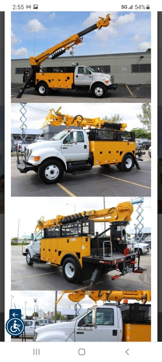 2008 FORD F750 DERRICK DIGGER 33GVWR MANUAL TRANSMISSION CLEAN UNIT READY TO WORK NEED FINANCING CALL OLIVER CRUZ