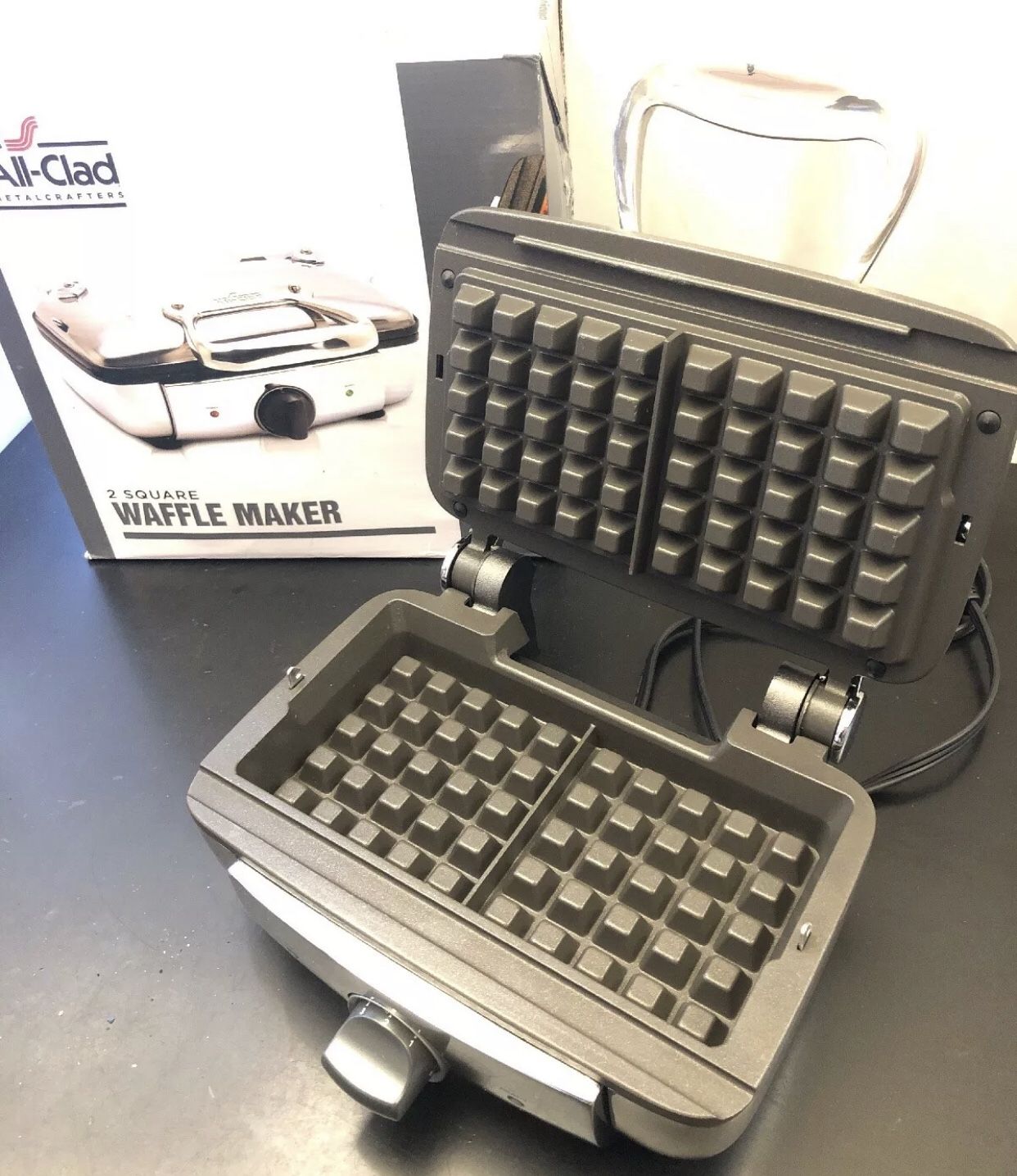 AllClad 99011GT Stainless Steel 2 Square Belgian Waffle Maker w/ 7