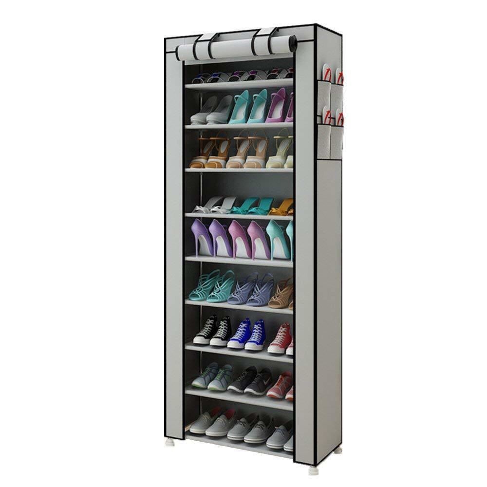 NEW Shoe Rack Shelf Storage Organizer Closet in Red, Brown, Grey, Black with Cover Cabinet Space Saver Shoe Wall Boots, Heels, Running Shoes Cleaner