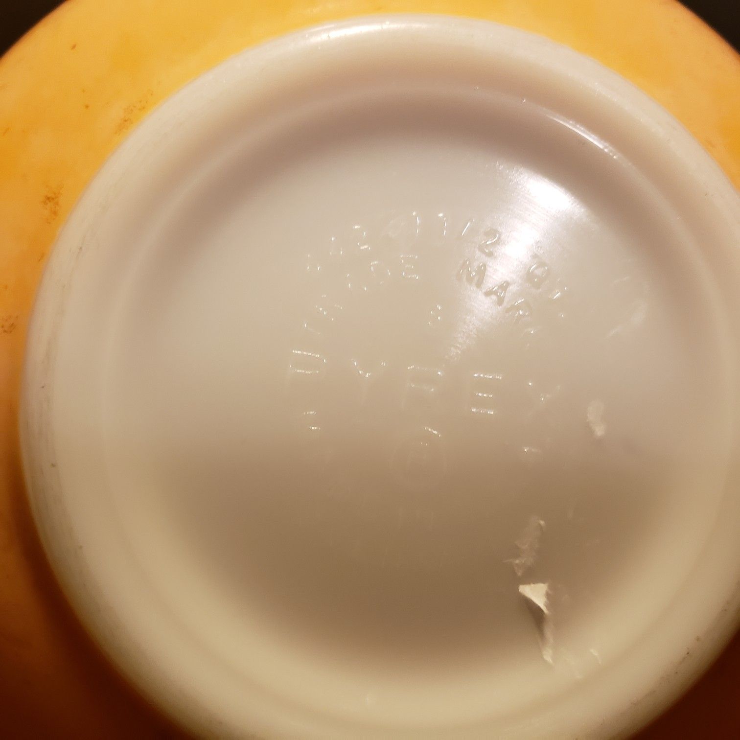 Pyrex small orange bowl..