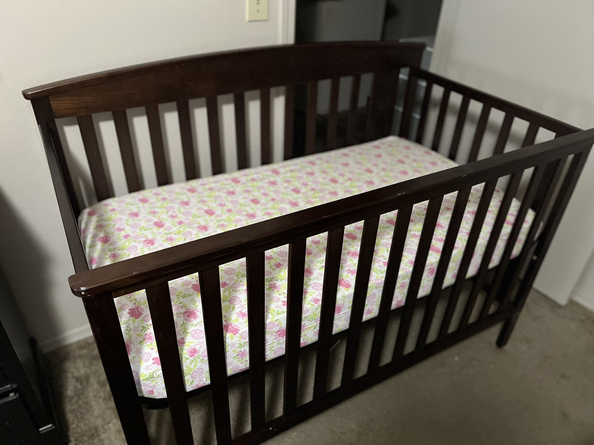 Brown Baby Crib 