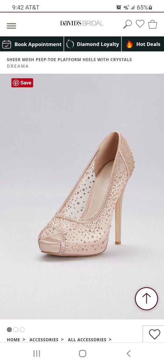 David's Bridal 6in Glitter Heels NEW