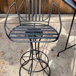 Wrought Iron Bar High Bistro Set with 2 Swivel Chairs  Thumbnail