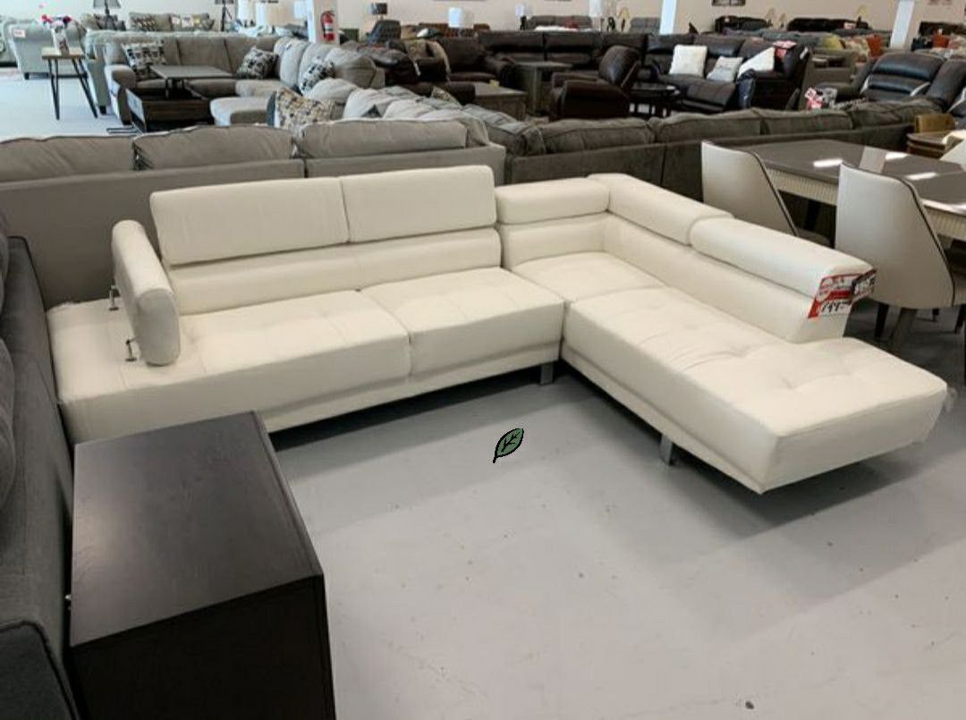 $39 Down Payment 🍀NEXT DAY DELİVERY 🍀Antares White Modern Sectional