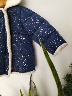 18m / 2T Blue Gold Star And Moon Winter Jacket Thumbnail