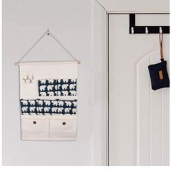 Wall Hanging Organizer,Over Door/Wall Mount Hanging Storage Shelves with 7 Pockets,Waterproof Sundry Hanging Bag for Room Bathroom Bedroom Restaurant( Thumbnail