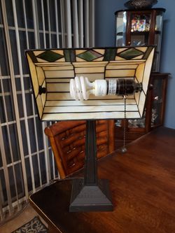 Stained Glass Banker's Lamp Desk Lamp  Thumbnail